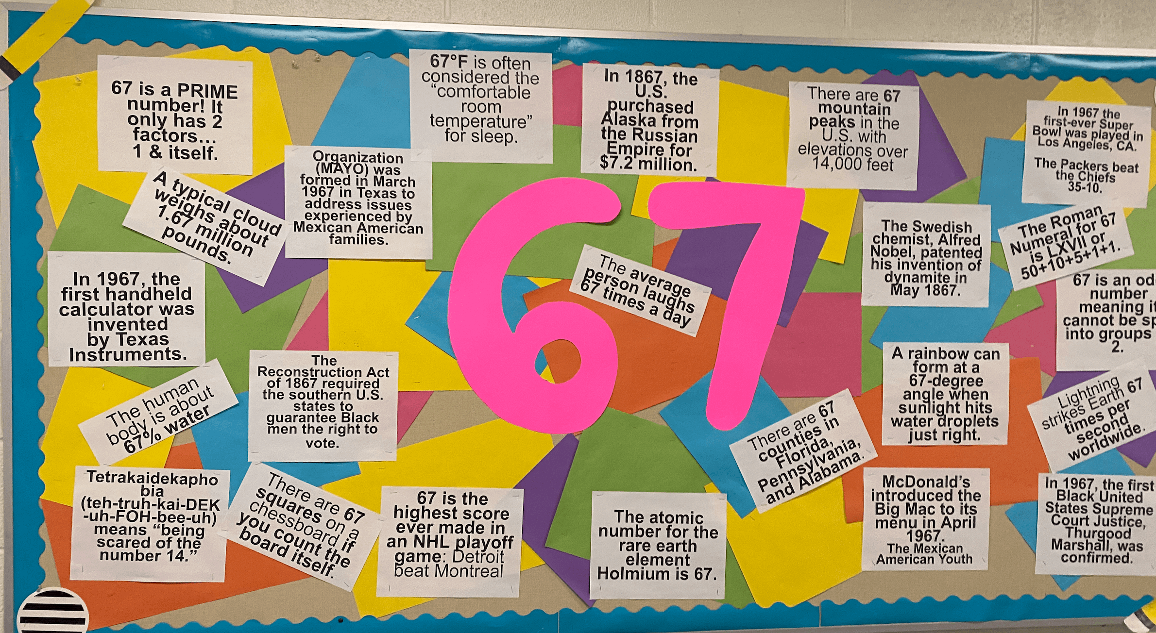 67 day bulletin board